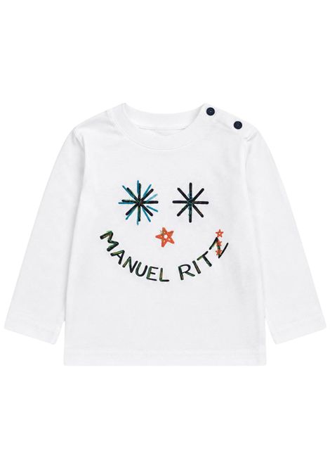 T-shirt neonato bianca in cotone Manuel Ritz | 4479BIANCO